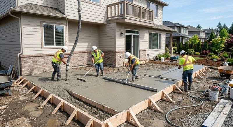 Our team working on Concrete Installation projects in Novi, MI