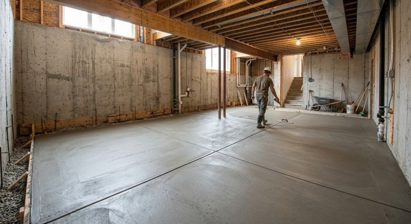 Basement Concrete Installation in Novi, MI